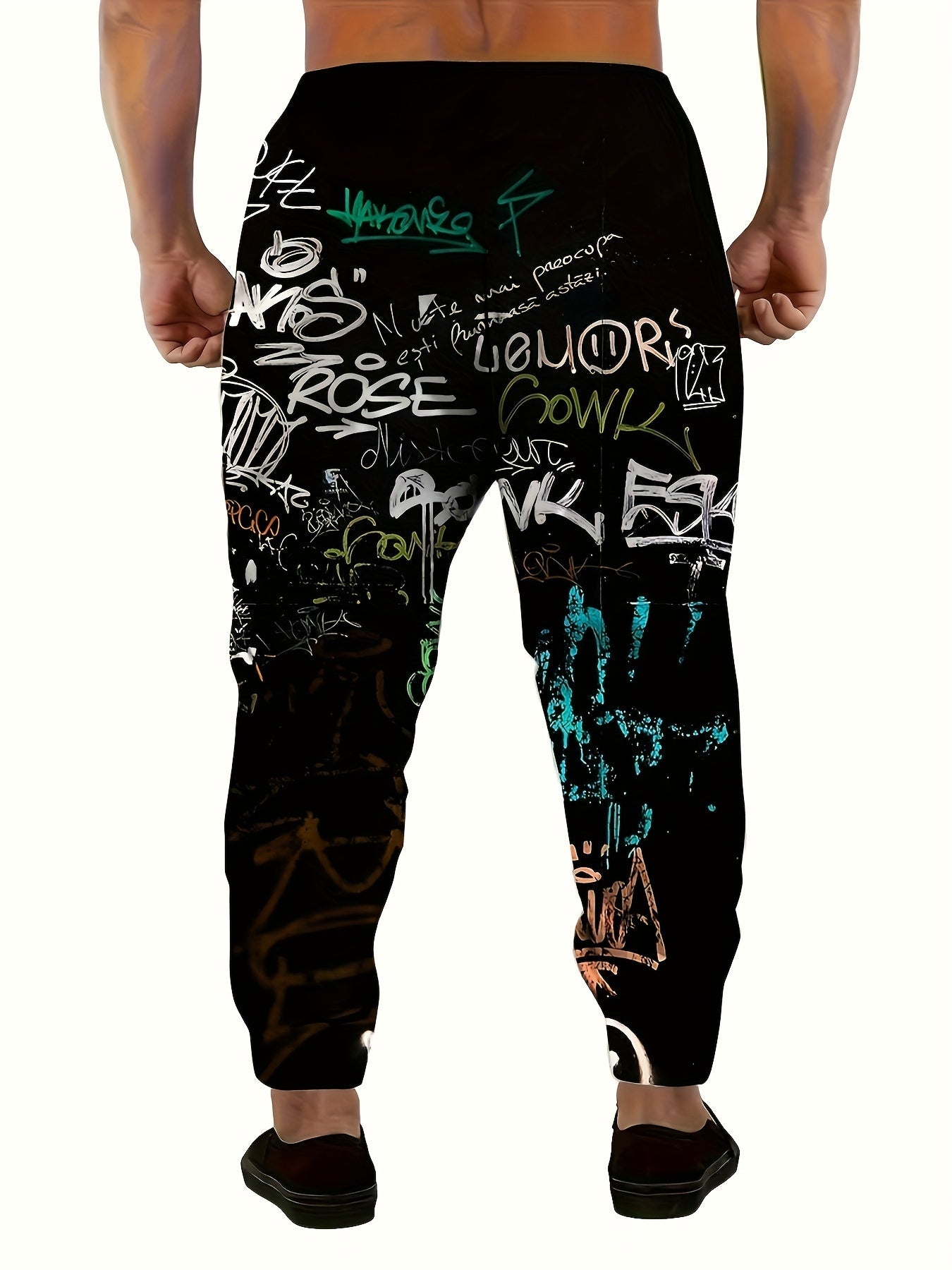 Pantalones de chándal hombre con estampado de grafiti 3D