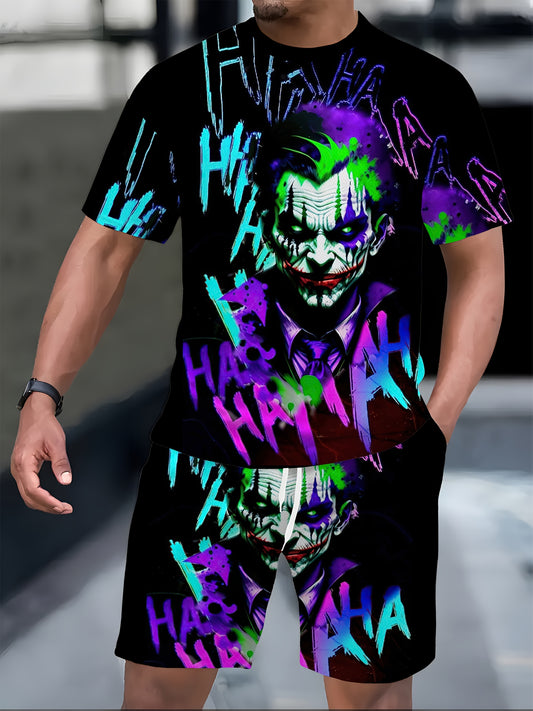 Conjunto casual de dos piezas hombre con estampado digital de payaso