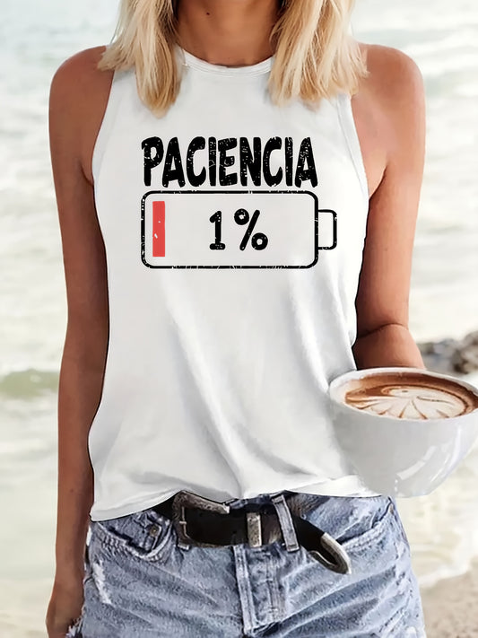 Top de Tirantes Casual para Mujer - "Paciencia 1%"