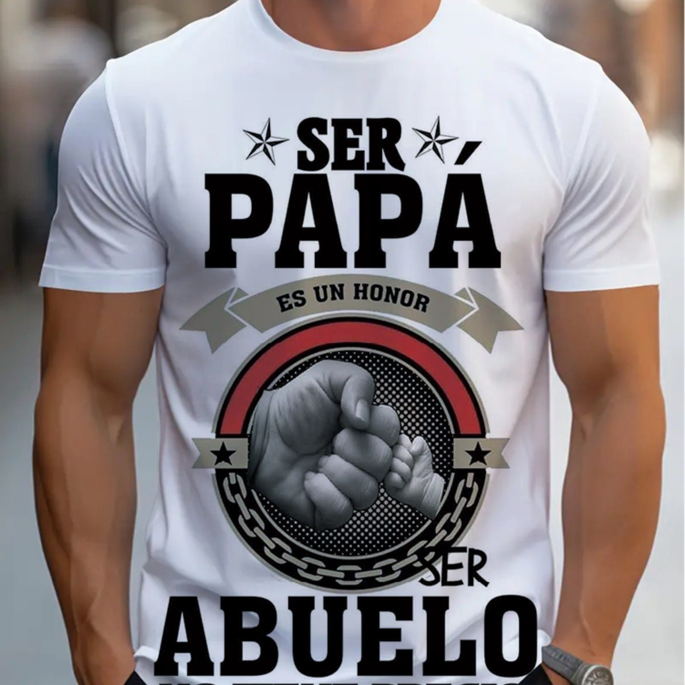 Camiseta Casual para Hombre - "Ser Papá es un Honor, Ser Abuelo No Tiene Precio"