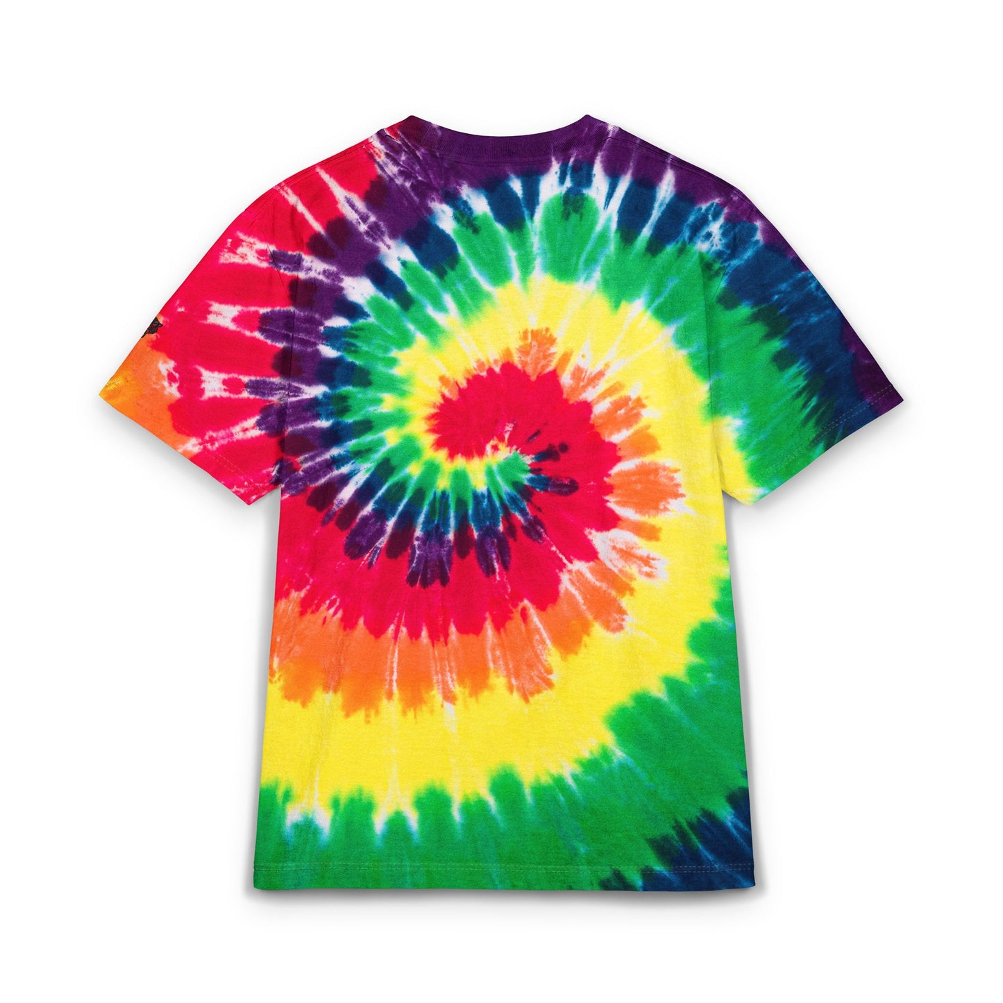 Tie-Dye Spiral Embroidered T-Shirt — Oversized Rainbow Retro Tee