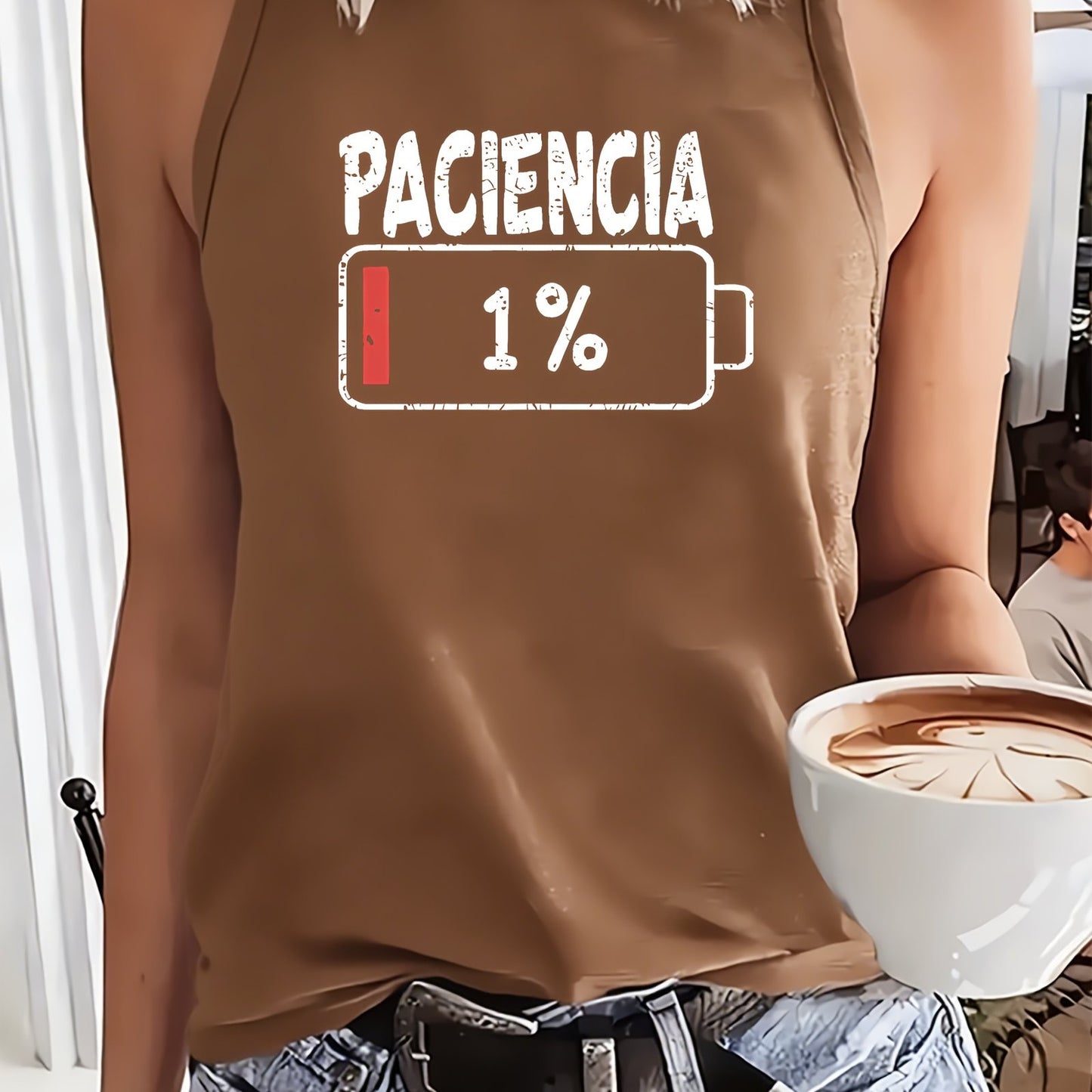 Top de Tirantes Casual para Mujer - "Paciencia 1%"