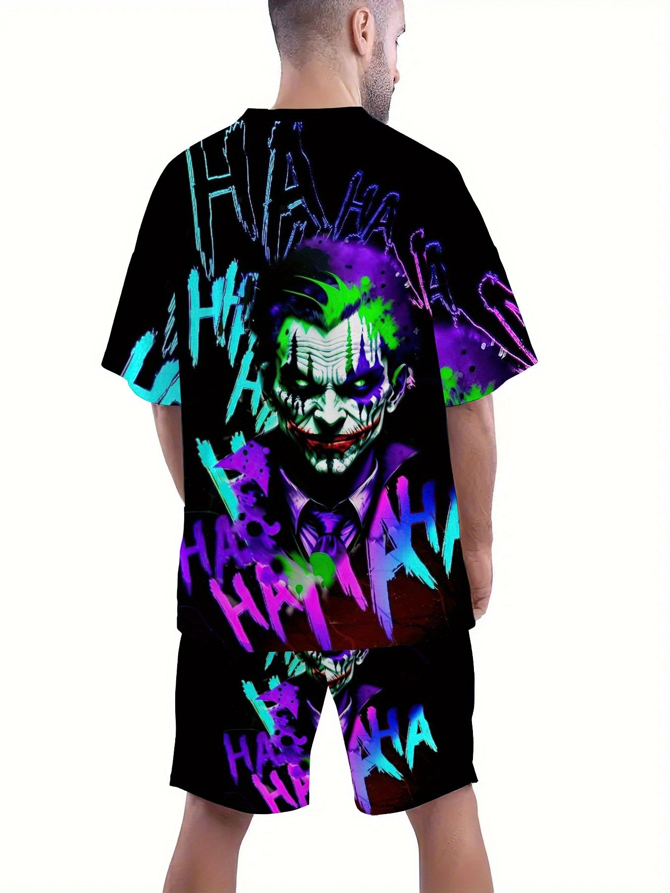 Conjunto casual de dos piezas hombre con estampado digital de payaso