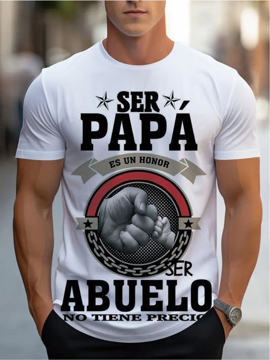 Camiseta Casual para Hombre - "Ser Papá es un Honor, Ser Abuelo No Tiene Precio"