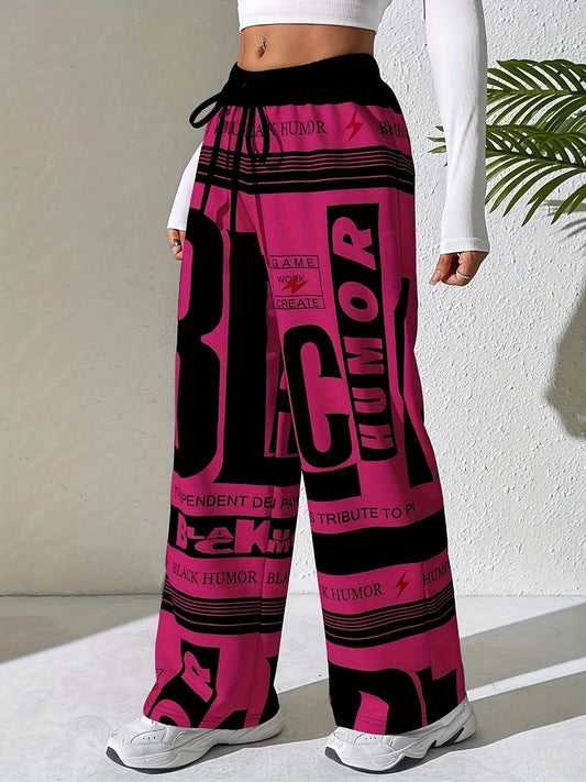 Pantalones de mujer con estampado de letras 'BLACK HUMOR'