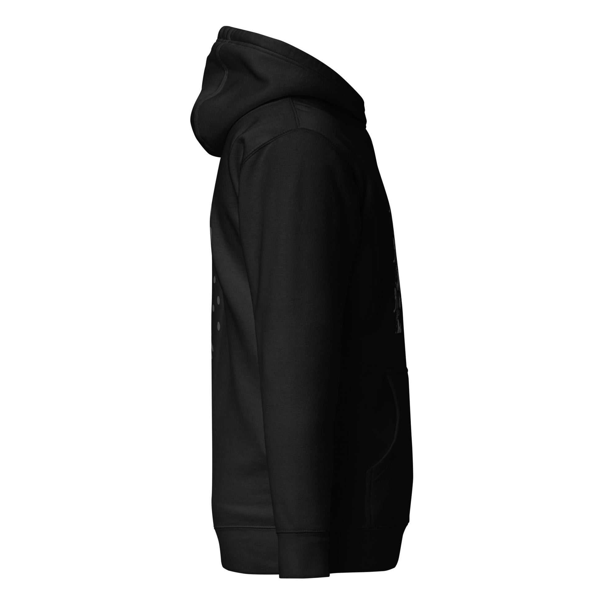 Sudadera negra Servi Go de algodón premium - vista lateral derecha
