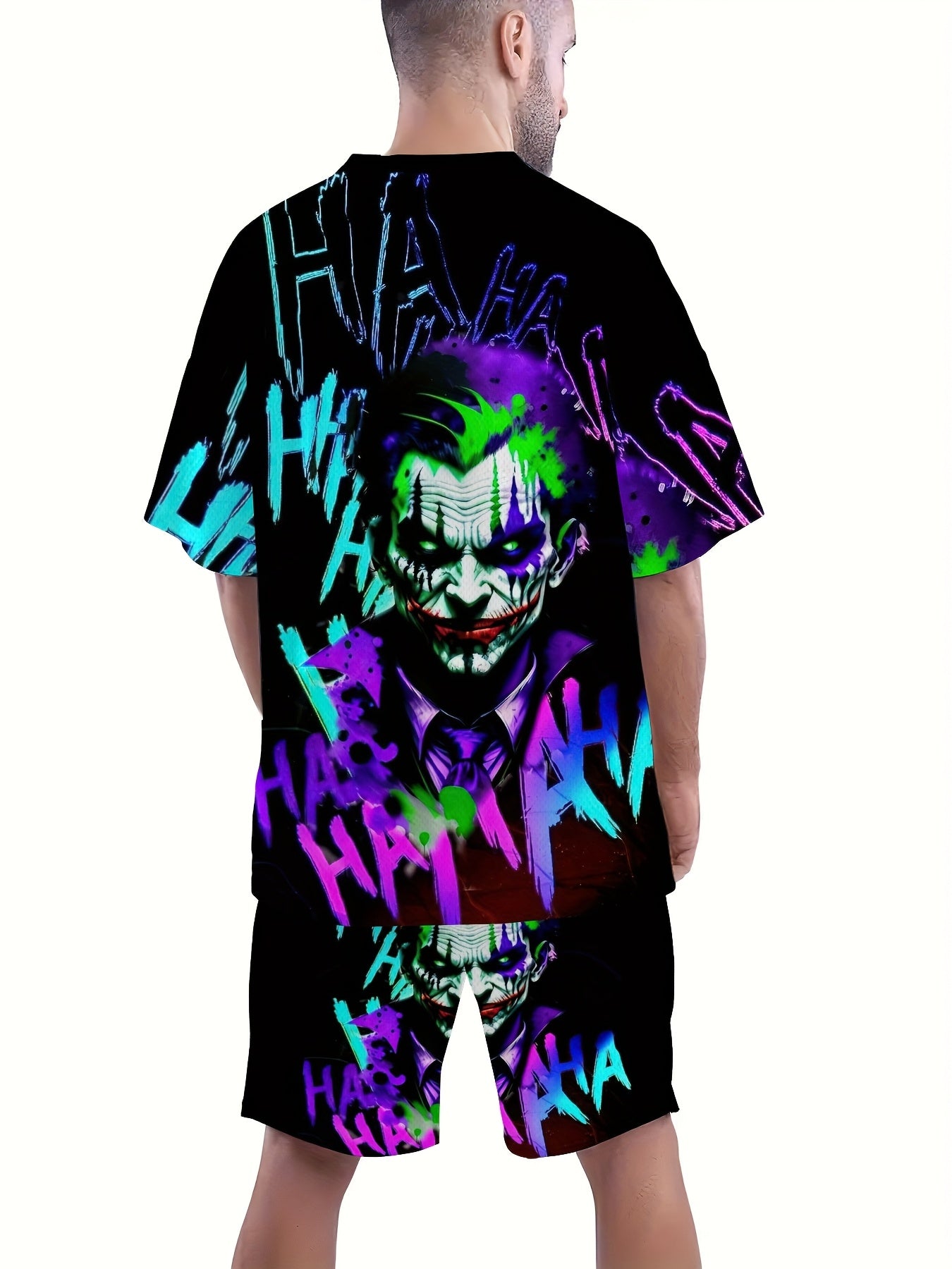 Conjunto casual de dos piezas hombre con estampado digital de payaso