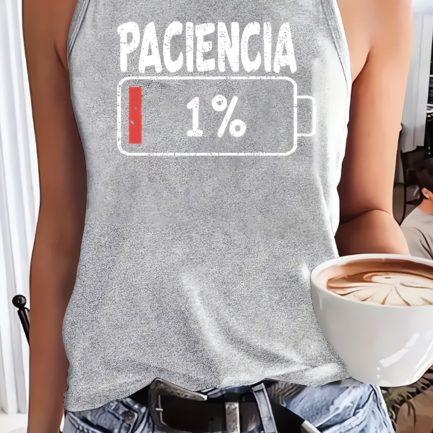 Top de Tirantes Casual para Mujer - "Paciencia 1%"