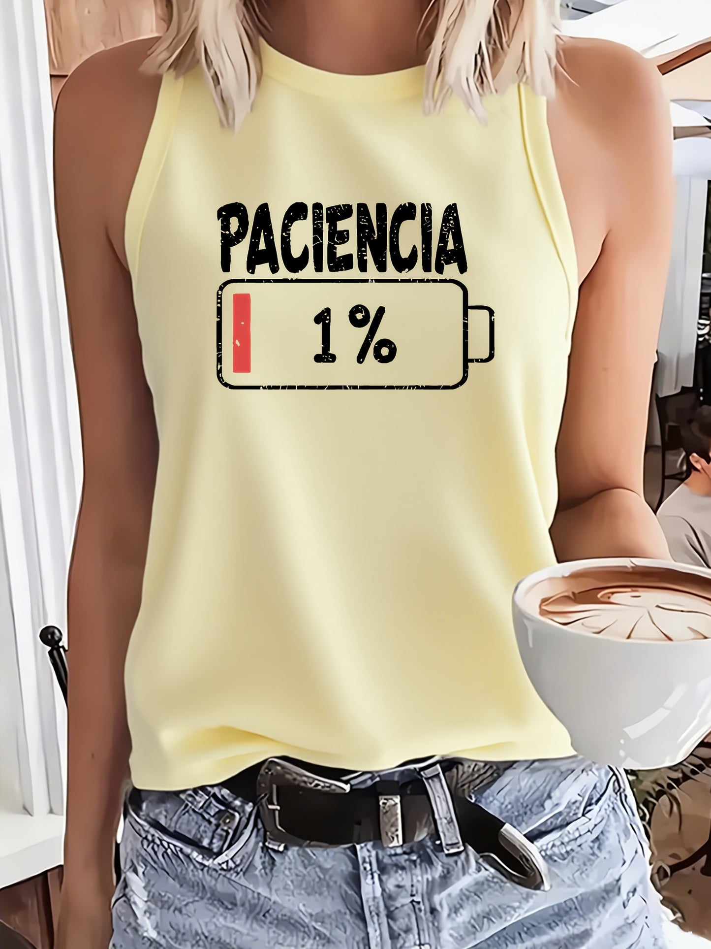 Top de Tirantes Casual para Mujer - "Paciencia 1%"