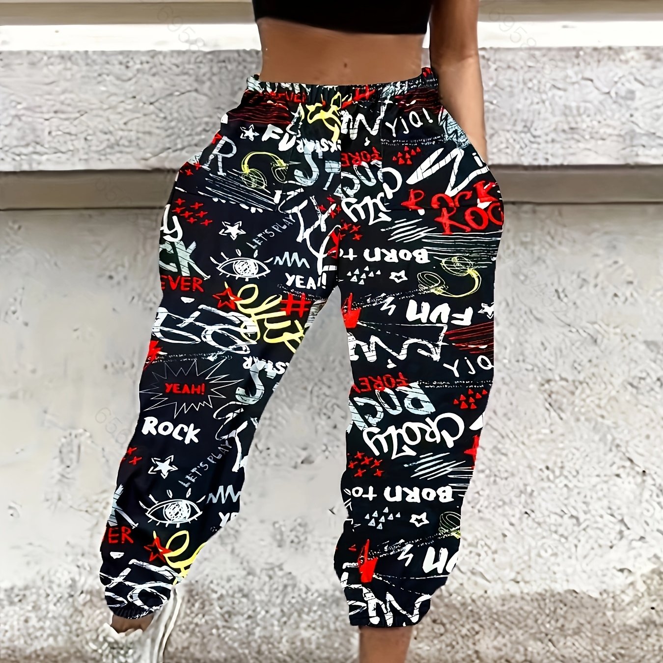Pantalones  Casuales para Mujer con Estampado de Letras