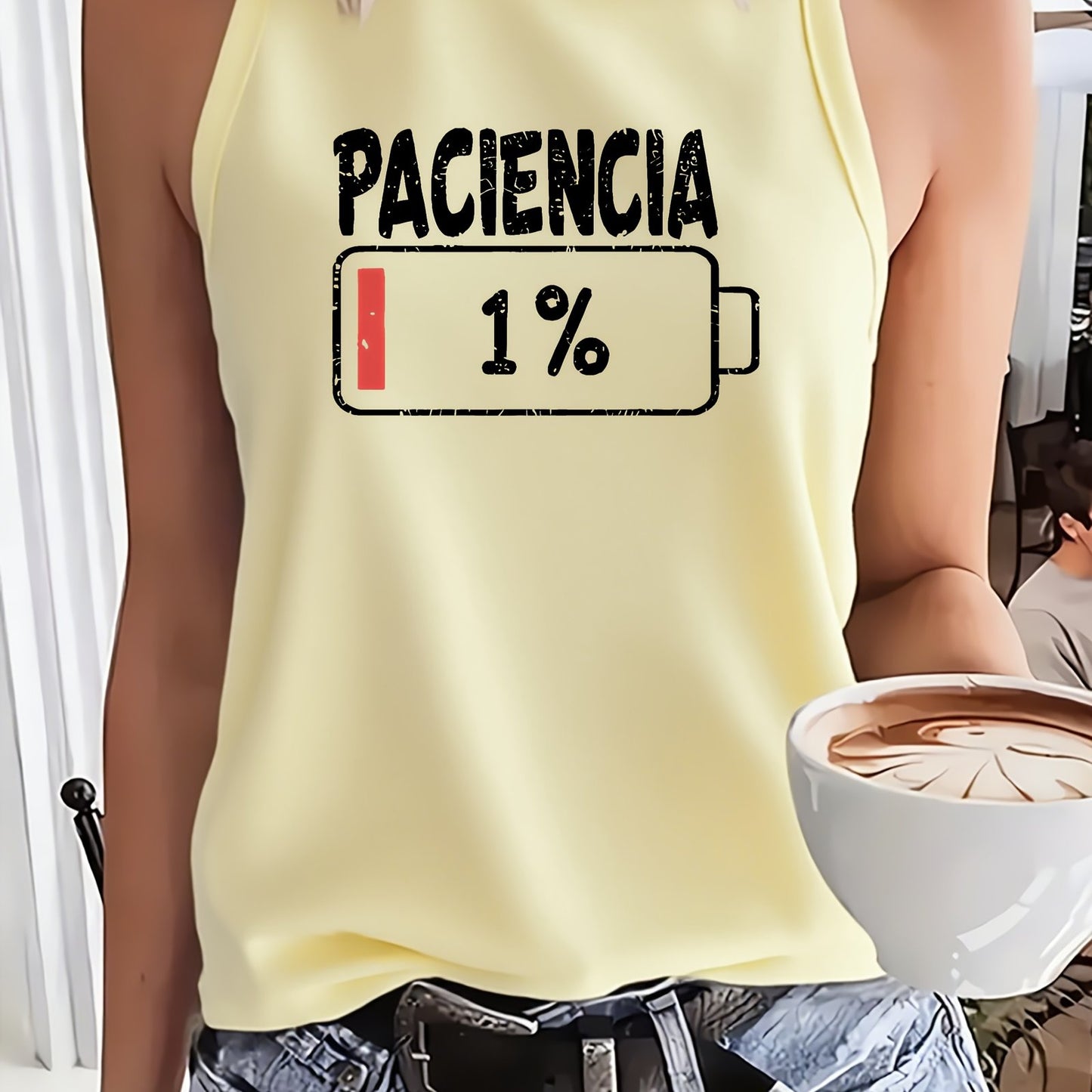 Top de Tirantes Casual para Mujer - "Paciencia 1%"